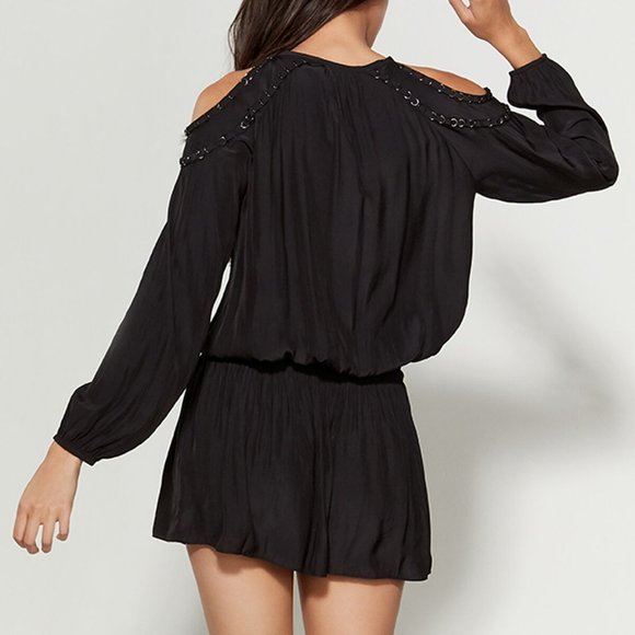 COPY - NWT Ramy Brook Alicia Navy Cold Shouder Dress - Picture 3 of 13